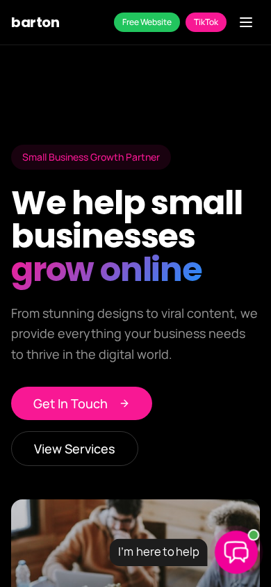 Barton Digital Agency mobile view