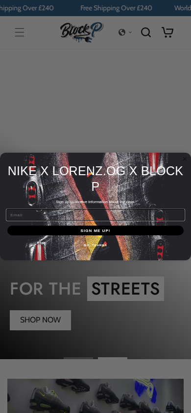 Block P Trainers mobile view
