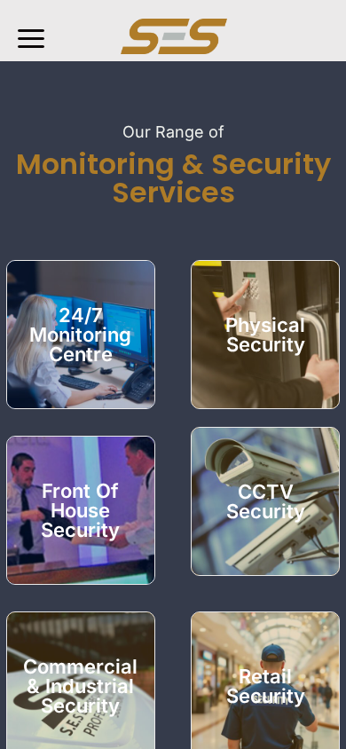 SES Security Services mobile view